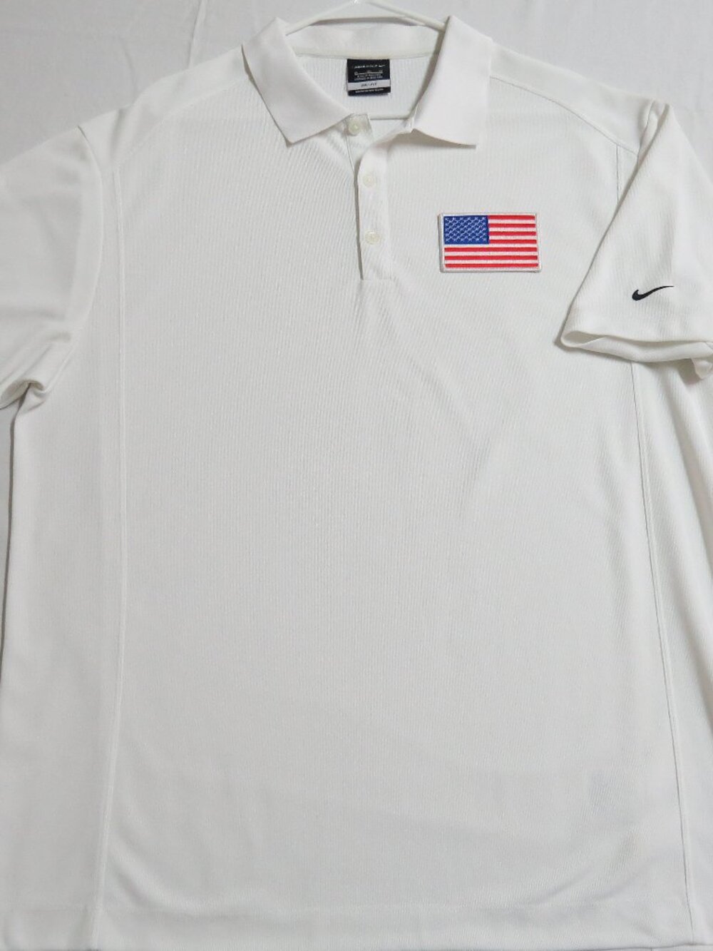 M-XL USA White Nike Dri-Fit Men's db #57Z Golf Polo Shirt